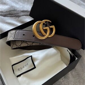 Gucci Chocolate Brown Leather Belt
